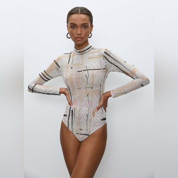 Babaton Parlay Bodysuit Light Cream/Denude Sz XXS - Picture 14 of 15